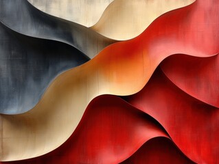 Poster - Abstract Art Wallpaper Design with Colorful Waves and Geometric Patterns