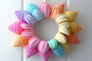 Wall Mural -  cotton candy wreath