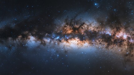 Poster - stunning display of a spiral galaxy showcasing vibrant colors and star clusters in the vast night sk