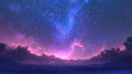 Poster - stunning display of a spiral galaxy showcasing vibrant colors and star clusters in the vast night sk