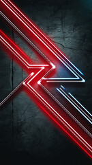 Poster - Neon glowing red and blue lines on dark cracked background, showcasing a futuristic design and high-tech concept, symbolizing energy and motion. Gamer background