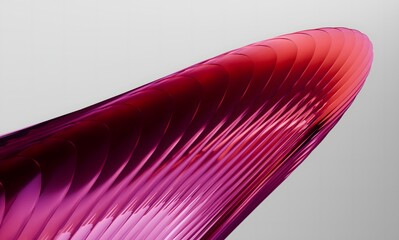 Poster - Curved Translucent Blades in Pink and Red, Highlighting Fluidity and Light