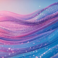 Poster - Abstract Waves of Sparkling Pink and Blue: A Dreamy Landscape of Glitter and Light