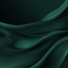 Poster - Dark Teal Fabric Waves: Abstract Digital Art with Flowing Textile Texture and Elegant Design 