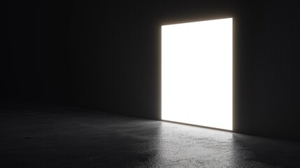 Aufkleber - A black canvas with one single glowing white square