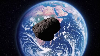 Wall Mural - an asteroid menacing the earth