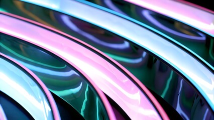 Wall Mural - vibrant holographic gradient with smooth pastel tr