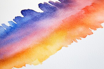 Poster - A vivid watercolor gradient blending from cool blue to warm orange, creating a captivating abstract design with delicate brushstrokes and a textured paper surface for a stunning effect.