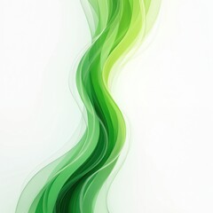 Aufkleber - Abstract green wavy line visual design element for presentation template or banner with white background. Curve shape illustration art with smooth swirl motion and colorful rainbow light.