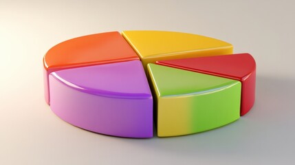 Poster - Colorful pie chart model showcasing vibrant segments on a neutral background