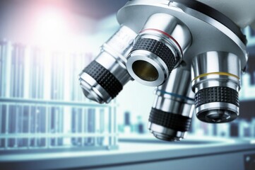 Wall Mural - analyzes of biochemical samples in scientific laboratory.