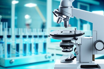 Wall Mural - analyzes of biochemical samples in scientific laboratory.