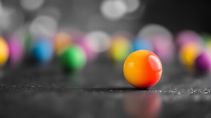Poster - A monochrome world, except for one brightly colored object in focus