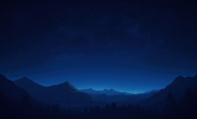 Wall Mural - Serene mountain landscape at night