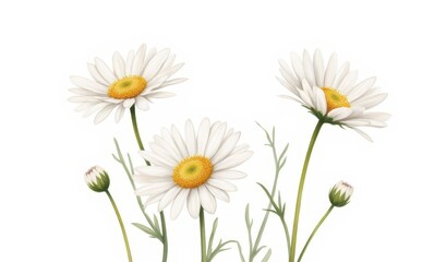 Canvas Print - Delicate white daisies in bloom