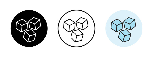 ice cube or sugar cube icon set. vector illustration