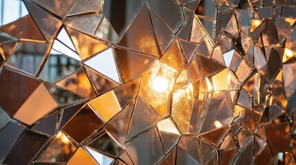 Poster - A shattered mirror effect with light reflecting at odd angles.