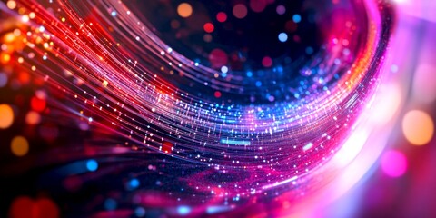 Aufkleber - A vibrant swirl of colorful lights creates a stunning visual experience. This abstract image showcases the beauty of digital art and technology. Perfect for modern themes. AI