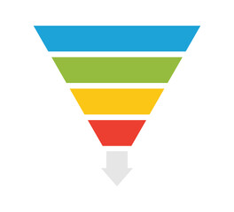 Wall Mural - sale marketing funnels set. business pyramid template with four steps. funnel diagram 4 steps templa