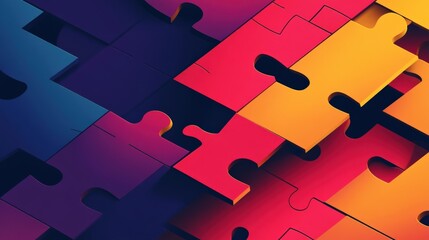 Colorful interlocking puzzle pieces creating a vibrant abstract background for design projects