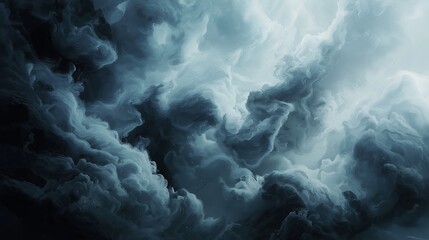 Poster - A stormy sky painted in intense, thick brushstrokes.