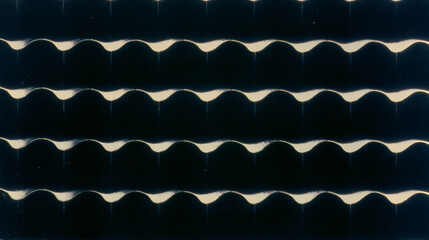 Poster - Abstract pattern of repetitive wavy lines against dark background