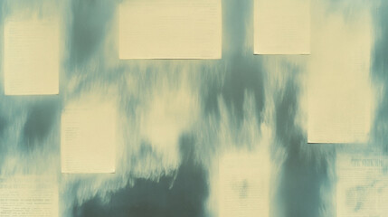 Poster - Abstract blurred documents on cloudy background