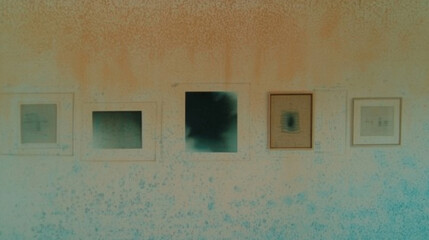 Poster - Abstract art gallery wall with textured paint and framed minimalist prints