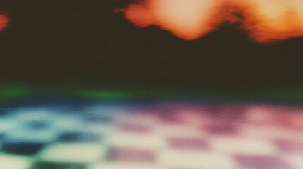 Poster - Abstract colorful blurred lights and checkered pattern background