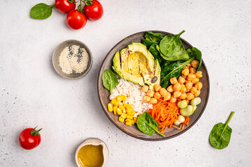 Wall Mural - Poke bowl with shrimps