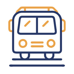 Poster - Icon representation of a bus in a simplified and modern vector style illustrating urban transport concepts