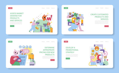  Product Marketing. Flat Vector Illustration