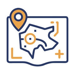 Poster - Detailed vector icon of a location map featuring a pin, emphasizing geographical navigation and exploration