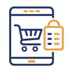 Poster - Shopping cart icon in vector format illustrating online store functionality with secure payment option