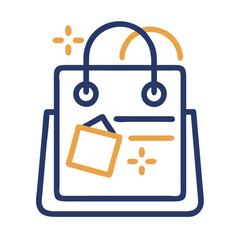 Poster - Vector icon of a shopping bag featuring minimalistic design elements for retail and e-commerce applications