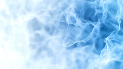 Poster - Ethereal blue smoke swirls creating abstract patterns against white background, flowing movement captures mysterious atmospheric effect for creative designs.