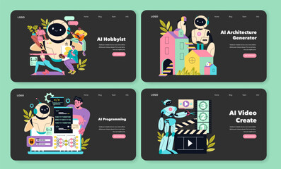 Poster - AI Hobbyist. Flat Vector Illustration