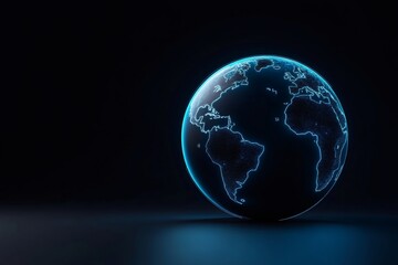 Aufkleber - Glowing blue world globe rotating in the dark vastness of space