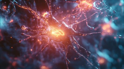 Poster - Abstract quantum computing system with neurons, data connections, and generative ai technology