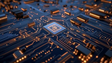 Poster - Electronic circuit board production involves an automated circuit board machine that produces printed digital electronic boards focusing on electronics contract manufacturing and hightech