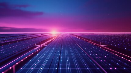 Poster - Advanced AI monitoring renewable energy grids, visualized in a sleek, high-tech style, copy space for text right or left or center choose one position, photo shot