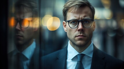 Poster - realistic high-resolution photo of Businessman, with detailed background