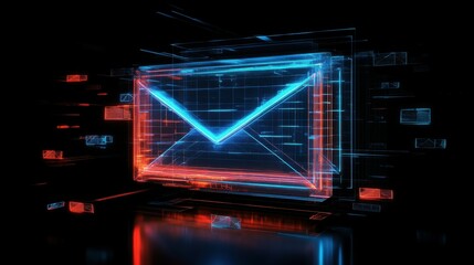 Poster - Semi-transparent email interface concept depicting modern digital communication