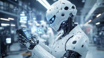 Poster - Robot realizando labores de mantenimiento en una fÃ¡brica