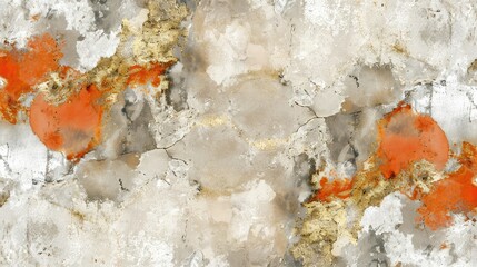 Poster - A textured abstract design featuring shades of gray, orange, and hints of gold, creating a modern artistic backdrop.