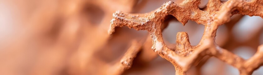 Poster - Rust-coated wire mesh tangled into abstract formations, creating industrial-themed open spaces with a modern twist for typography enthusiasts.