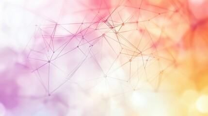 Poster - Network background with plexus line geometric pattern. Abstract banner illustration for website. Macromolecule ai wallpaper