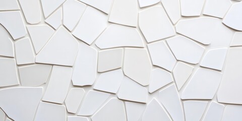 Poster - Overlapping tiles in irregular shapes and angles, blending modern geometry with a handmade touch, creating visually dynamic negative space.