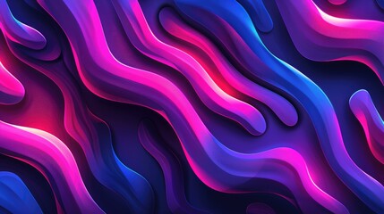 Poster - A vibrant abstract design featuring flowing curves in shades of pink, purple, and blue, creating a dynamic and visually engaging pattern.