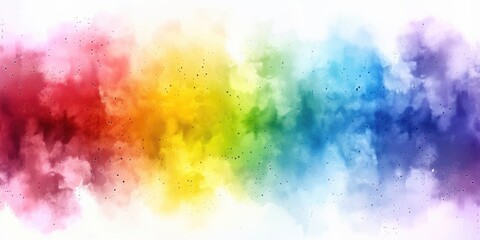 Poster - A vibrant, colorful gradient features a seamless blend of red, orange, yellow, green, blue, and purple, resembling a watercolor effect.
